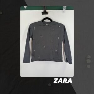 NWOT Zara Crystal Embellished Tee